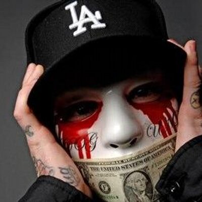 Masked portrait with dollar bill